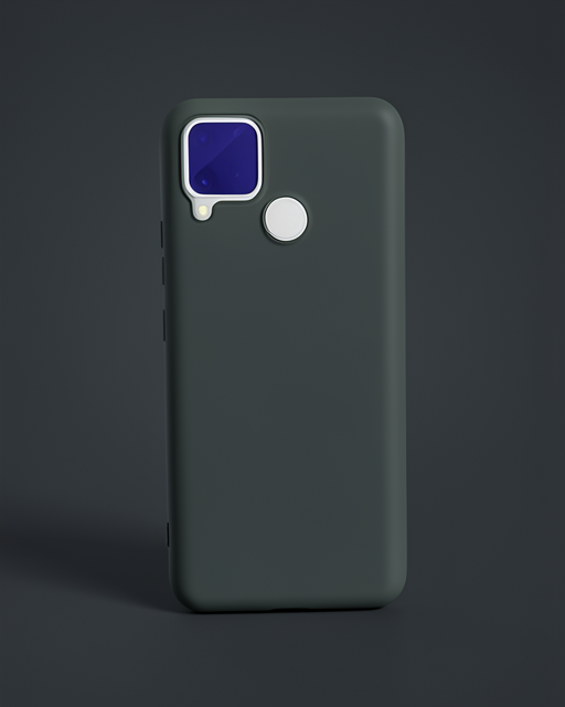 Realme C15 Kılıf Nano İçi Kadife Silikon - Koyu Yeşil