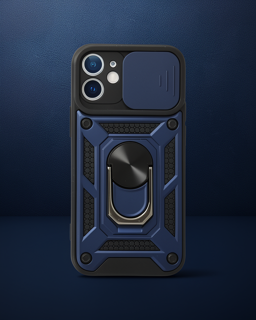 Apple İphone 12 Mini Kılıf Pars Lens Yüzüklü Silikon - Lacivert