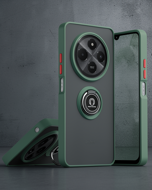 Realme C75 4g Kılıf Montreal Yüzüklü Silikon Kapak - Yeşil