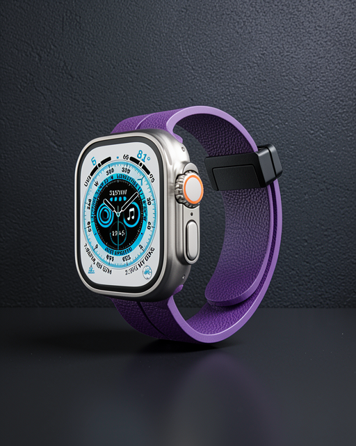 Apple Watch 42mm Kr412 Elegance Stylısh Kordon (saat Değildir) - Derin Mor