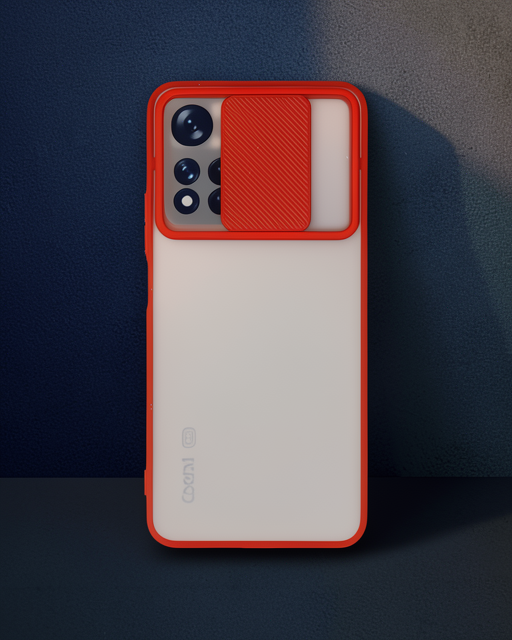 Xiaomi Redmi Note 11 Pro Plus 5g Kılıf Palm Buzlu Kamera Sürgülü Silikon - Kırmızı