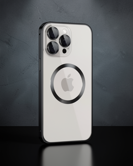 Joko Apple İphone 15 Pro Max Kılıf Metal Bumper Magneticsafe Kapak - Siyah