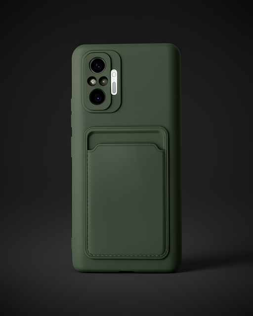 Xiaomi Redmi Note 10 Pro Kılıf Kelvin Kartvizitli Silikon - Koyu Yeşil