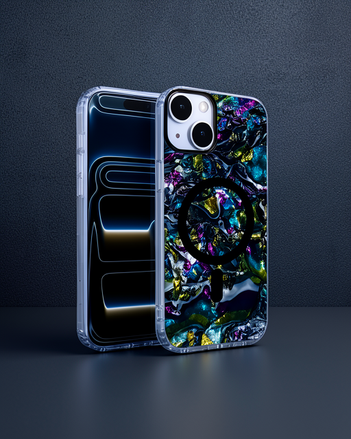 Onegif Apple İphone 14 Mila Dalgalı Magsafe Kapak - Lacivert