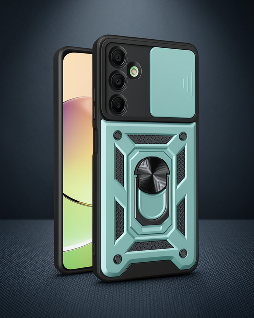 Samsung Galaxy A36 Kılıf Pars Lens Yüzüklü Silikon - Yeşil