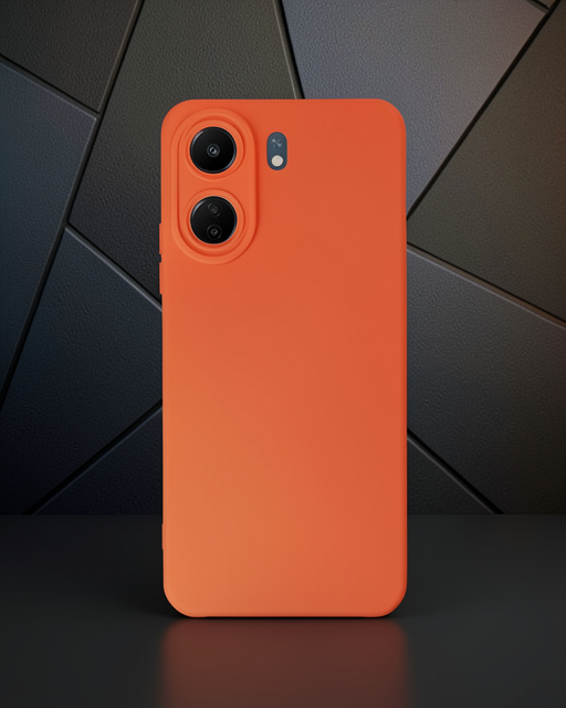 Xiaomi Redmi 13c Kılıf Nano İçi Kadife Silikon - Turuncu