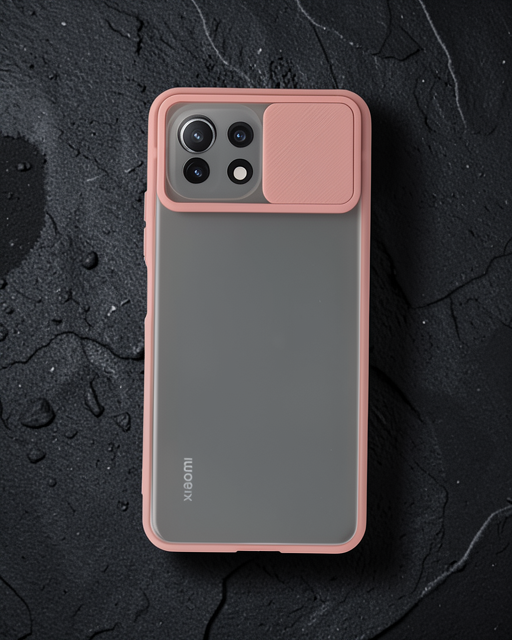 Xiaomi Mi 11 Lite Kılıf Palm Buzlu Kamera Sürgülü Silikon - Pembe