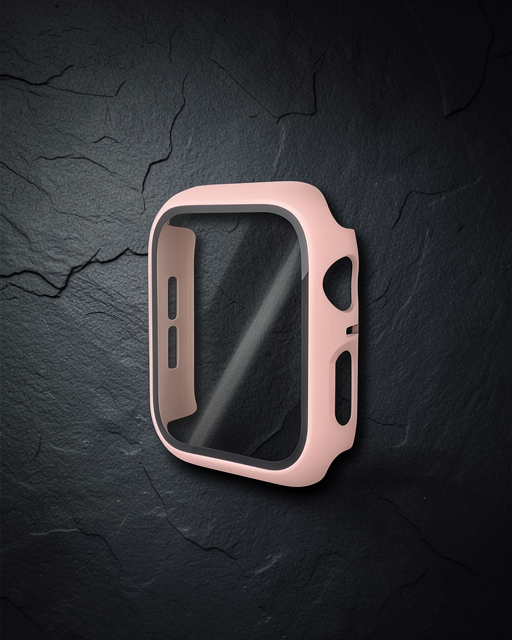 Apple Watch 44mm Camlı Kasa Ekran Koruyucu - Pembe