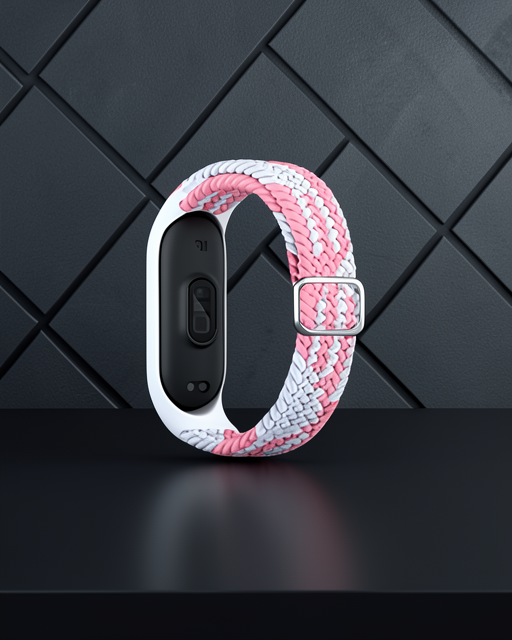 Xiaomi Mi Band 7 Kordon - Pembe-beyaz