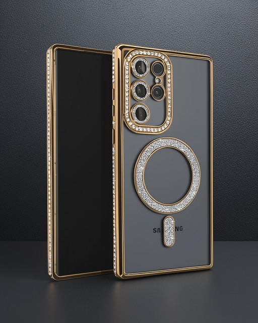 Samsung Galaxy S23 Ultra Joke Simli Magneticsafe Kılıf - Gold