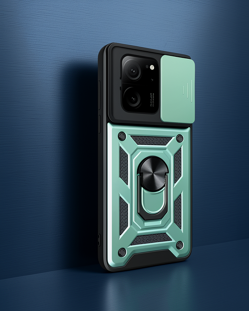 Xiaomi Mi 13t Pro Kılıf Pars Lens Yüzüklü Silikon - Yeşil