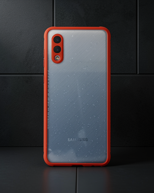 Samsung Galaxy A02 Kılıf Miami Şeffaf Silikon - Kırmızı