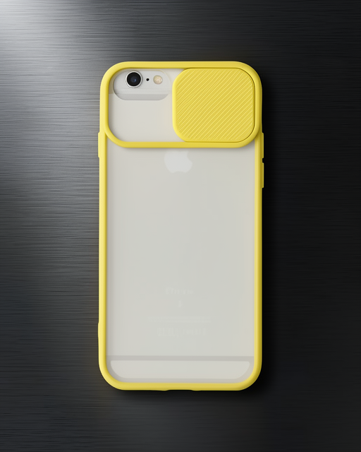 Apple İphone 6 Kılıf Palm Buzlu Kamera Sürgülü Silikon - Sarı