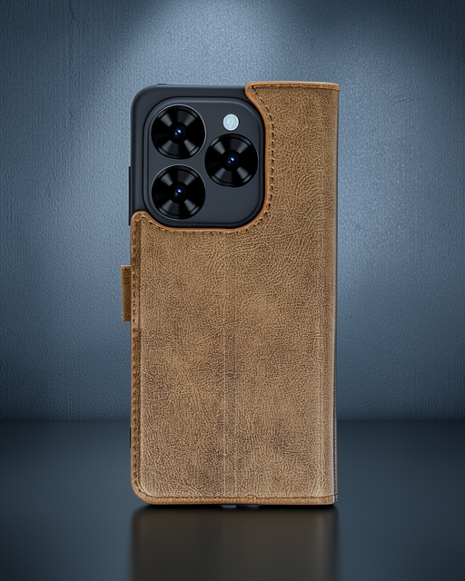Tecno Spark Go 2024 Kılıf Trend S Plus Kapaklı Kılıf - Taba