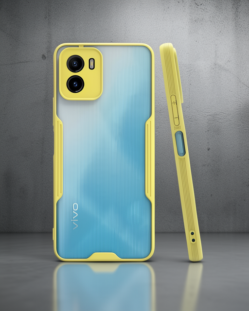 Vivo Y15s Kılıf Platin Silikon - Sarı