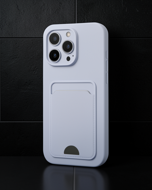 Apple İphone 16 Pro Max Kılıf Kelvin Kartvizitli Silikon - Lila