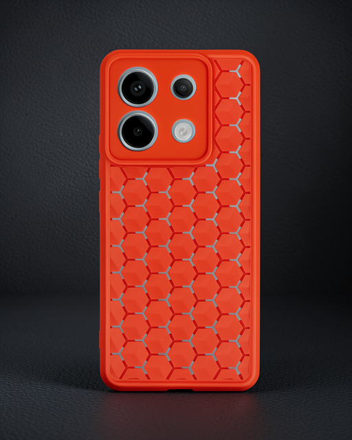 Xiaomi Redmi Note 13 Pro 5g Kılıf Petek Silikon Kapak - Kırmızı