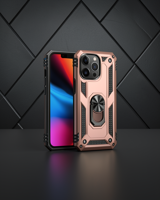 Apple İphone 14 Pro Kılıf Sofya Yüzüklü Silikon Kapak - Rose