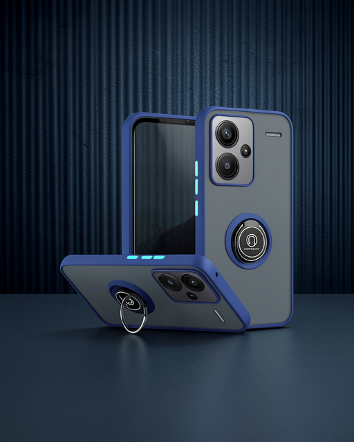 Xiaomi Redmi Note 13 Pro Plus Kılıf Montreal Yüzüklü Silikon Kapak - Lacivert