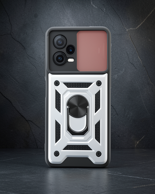 Xiaomi Redmi Note 12 5g Kılıf Pars Lens Yüzüklü Silikon - Gümüş