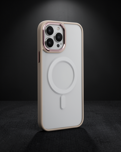 Apple İphone 15 Pro Max Kılıf Room Magneticsafe Silikon - Pudra