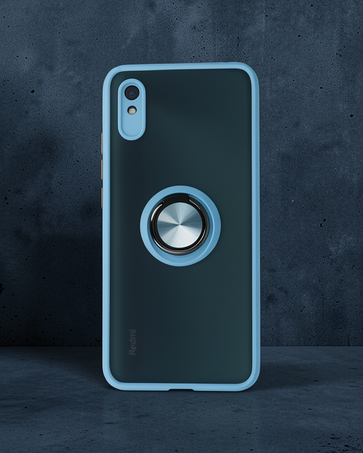 Xiaomi Redmi 9a Kılıf Montreal Yüzüklü Silikon Kapak - Buz Mavi