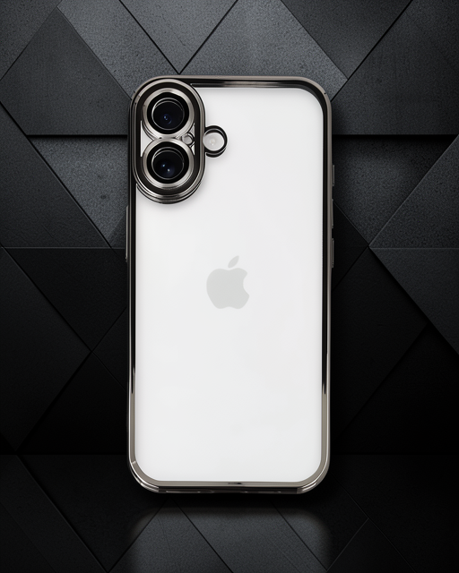 Apple İphone 16 Kılıf Razer Lensli Silikon - Titanyum Gri