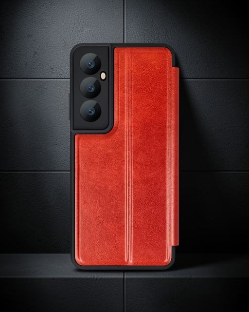 Realme C65 Kılıf Flip Cover - Kırmızı
