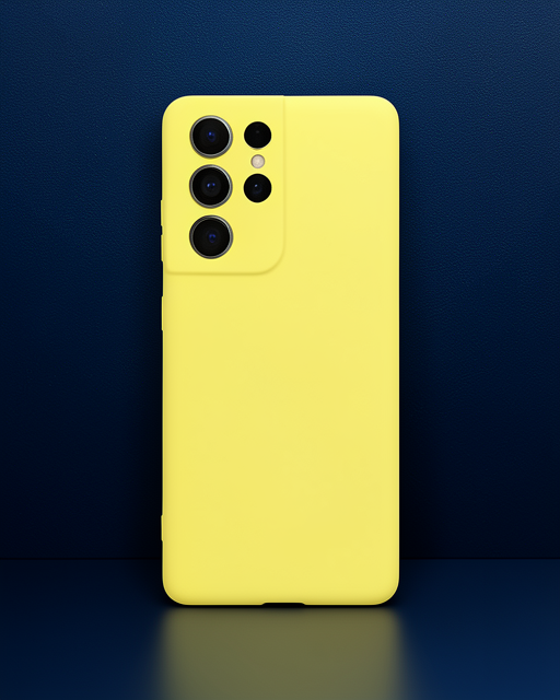 Samsung Galaxy S21 Ultra Kılıf Nano İçi Kadife Silikon - Sarı