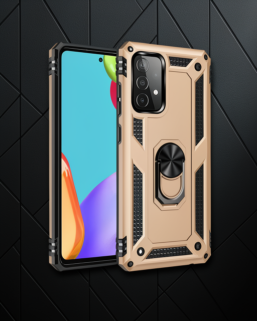 Samsung Galaxy A33 5g Kılıf Sofya Yüzüklü Silikon Kapak - Gold
