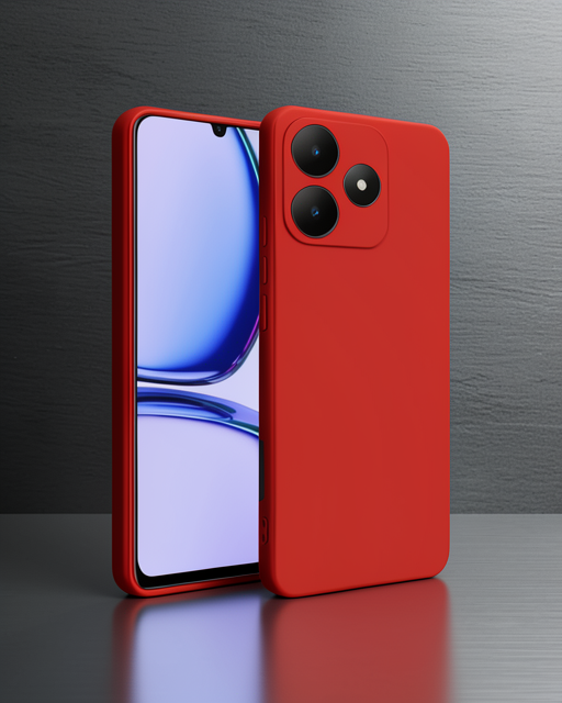 Realme C61 Kılıf First Silikon - Kırmızı
