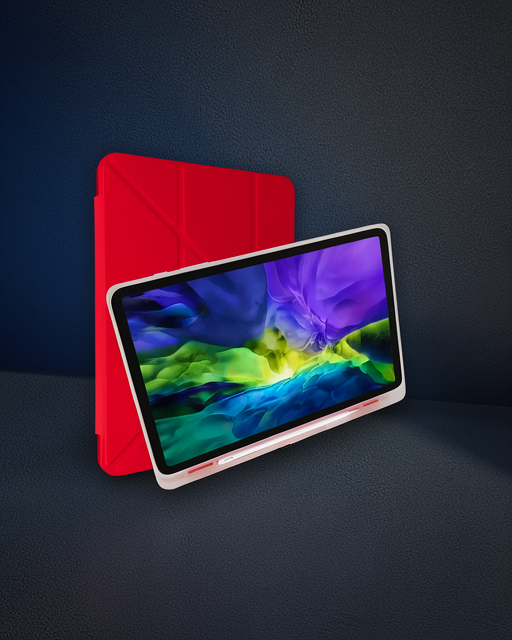 Samsung Galaxy X200 Tab A8 10.5 Kılıf Kalemlikli Mars Tablet Kılıfı - Kırmızı