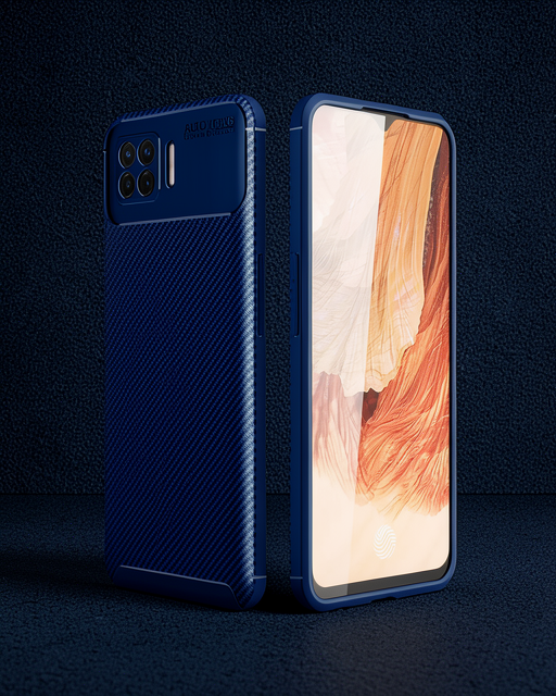 Oppo A73 Kılıf Auto Focus Karbon Kapak - Lacivert