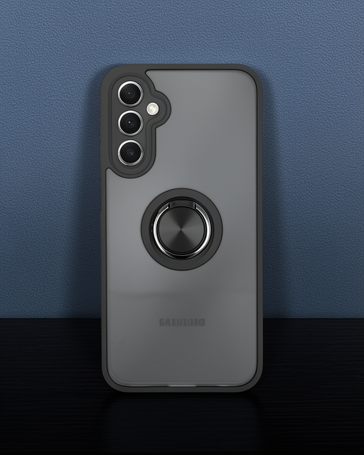 Samsung Galaxy A24 4g Kılıf Montreal Yüzüklü Silikon Kapak - Siyah