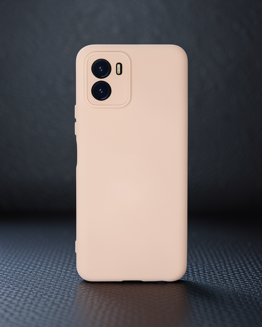 Vivo Y15s Kılıf Nano İçi Kadife Silikon - Pudra