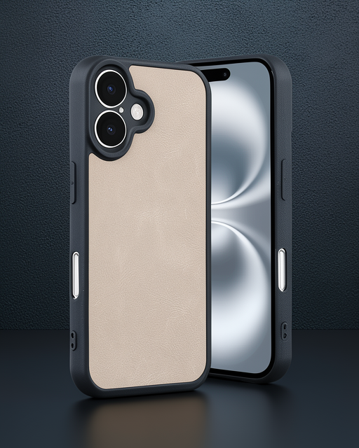 Apple İphone 16 Kılıf Aras Deri Kapak - Pudra