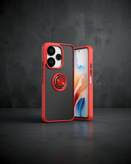 Xiaomi Redmi 13 4g Kılıf Montreal Yüzüklü Silikon Kapak - Kırmızı