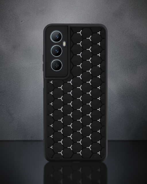 Realme C65 Kılıf Petek Silikon Kapak - Siyah