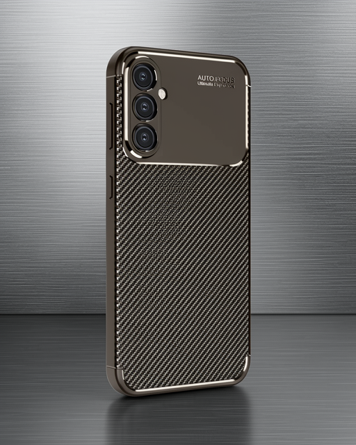 Samsung Galaxy A16 5g Kılıf Auto Focus Karbon Kapak - Kahverengi