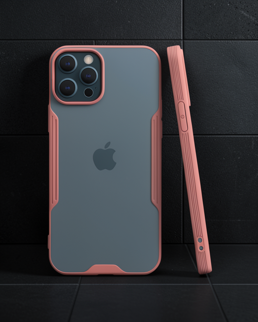 Apple İphone 12 Pro Max Kılıf Platin Silikon - Pembe