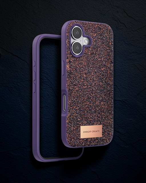 Onegif Apple İphone 16 Bright Simli Kapak - Derin Mor