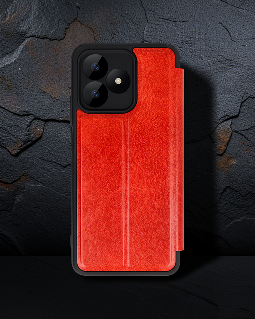 Realme Note 50 4g Kılıf Flip Cover - Kırmızı