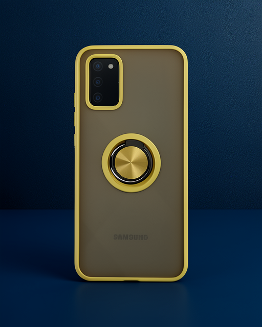 Samsung Galaxy A02s Kılıf Montreal Yüzüklü Silikon Kapak - Sarı
