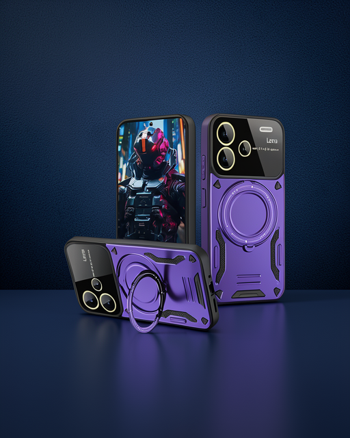 Xiaomi Redmi Note 13 Pro Plus Joy Lens Standlı Kapak - Mor