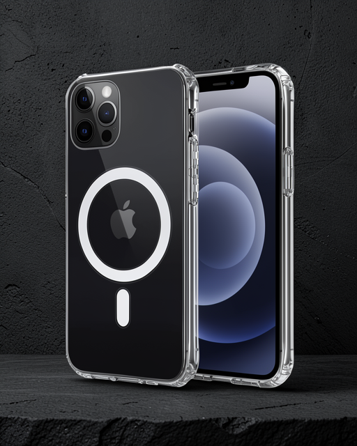 Apple İphone 12 Kılıf Magneticsafe Şeffaf Silikon - Şeffaf