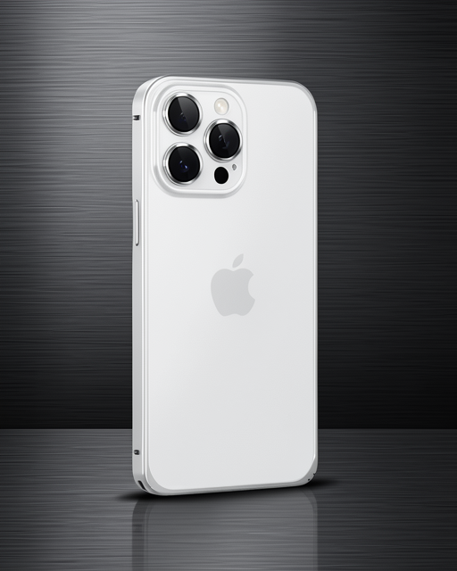 Joko Apple İphone 15 Pro Max Metal Bumper Mat Kapak - Gümüş