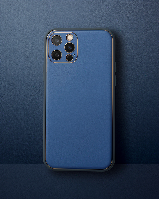 Apple İphone 12 Pro Max Kılıf Coco Deri Silikon Kapak - Mavi