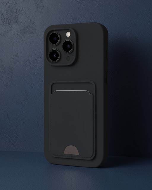 Apple İphone 16 Pro Max Kılıf Kelvin Kartvizitli Silikon - Siyah