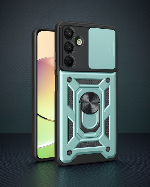 Samsung Galaxy A26 Kılıf Pars Lens Yüzüklü Silikon - Yeşil