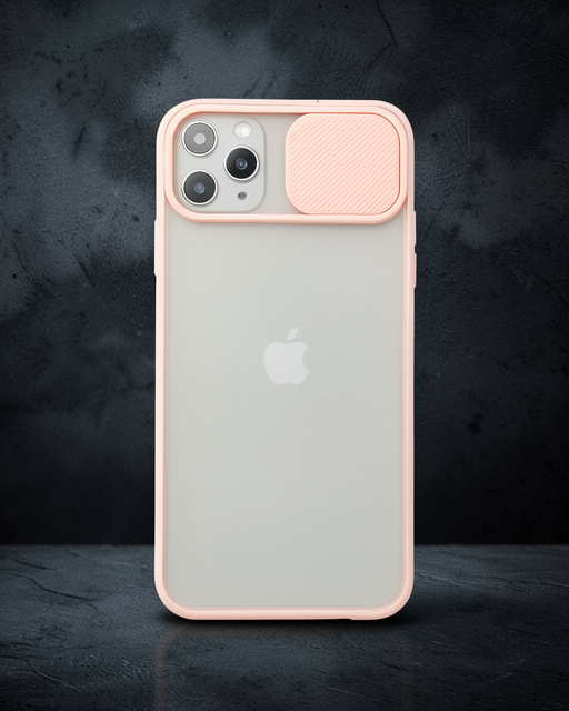 Apple İphone 11 Pro Max Kılıf Palm Buzlu Kamera Sürgülü Silikon - Pembe